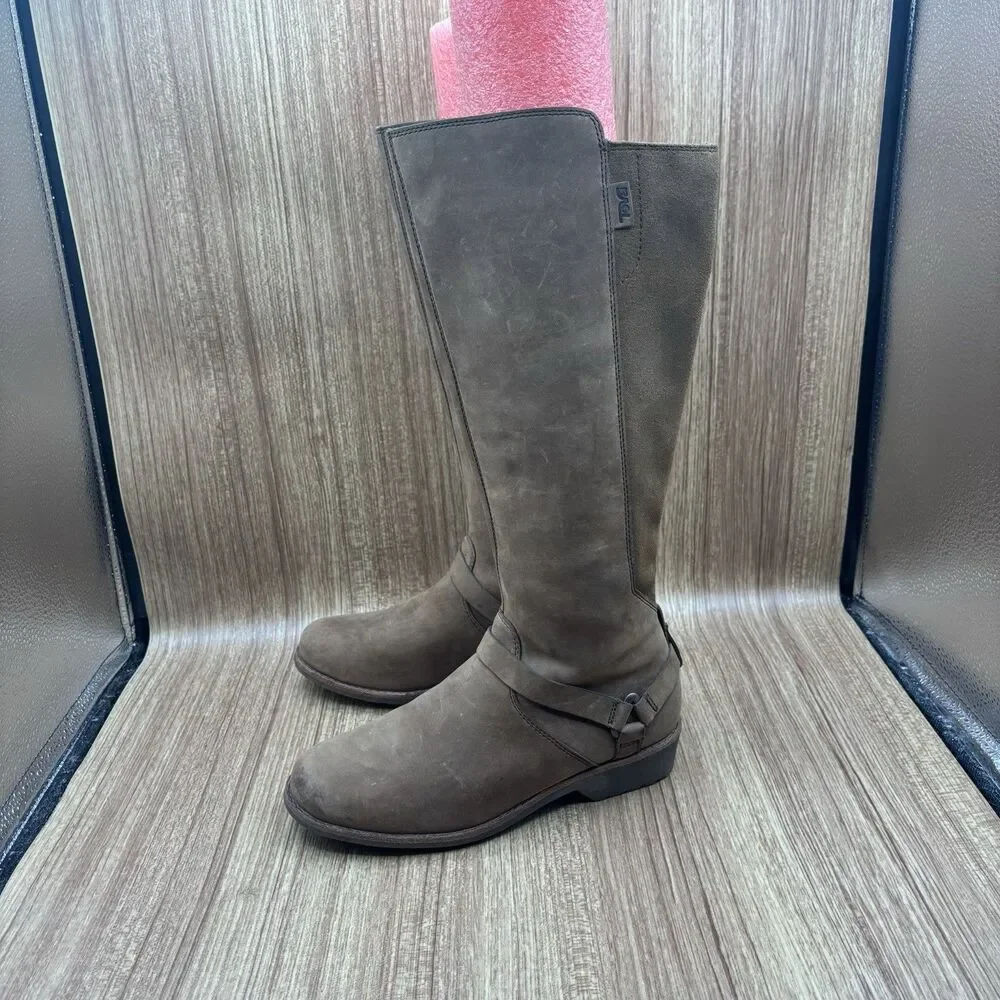 Teva De La Vina Dos‎ Women's Size 6 EU 37 Brown 107143 Tall Waterproof Boots